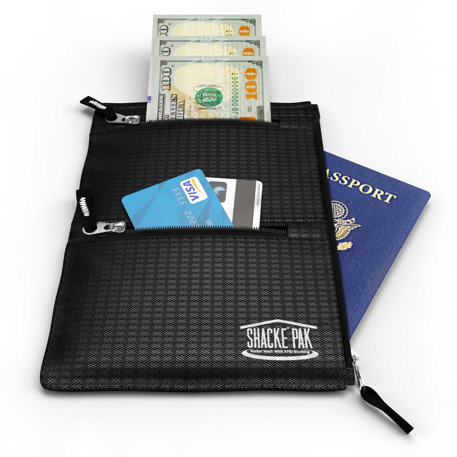 Pocket Vault Hidden Travel Belt Wallet RFID Blocker 