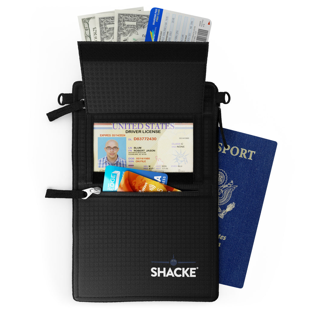 Maple Leaf Double Pocket Travel Money Belt Pouch For Cash, Cards, Passport  & Phone